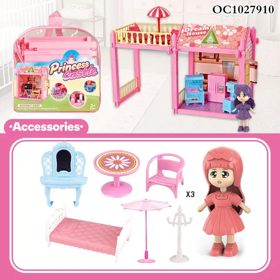 Wholesale Plastic Doll House Kitchen Miniatures Dream Dollhouse for Girls Pretend
