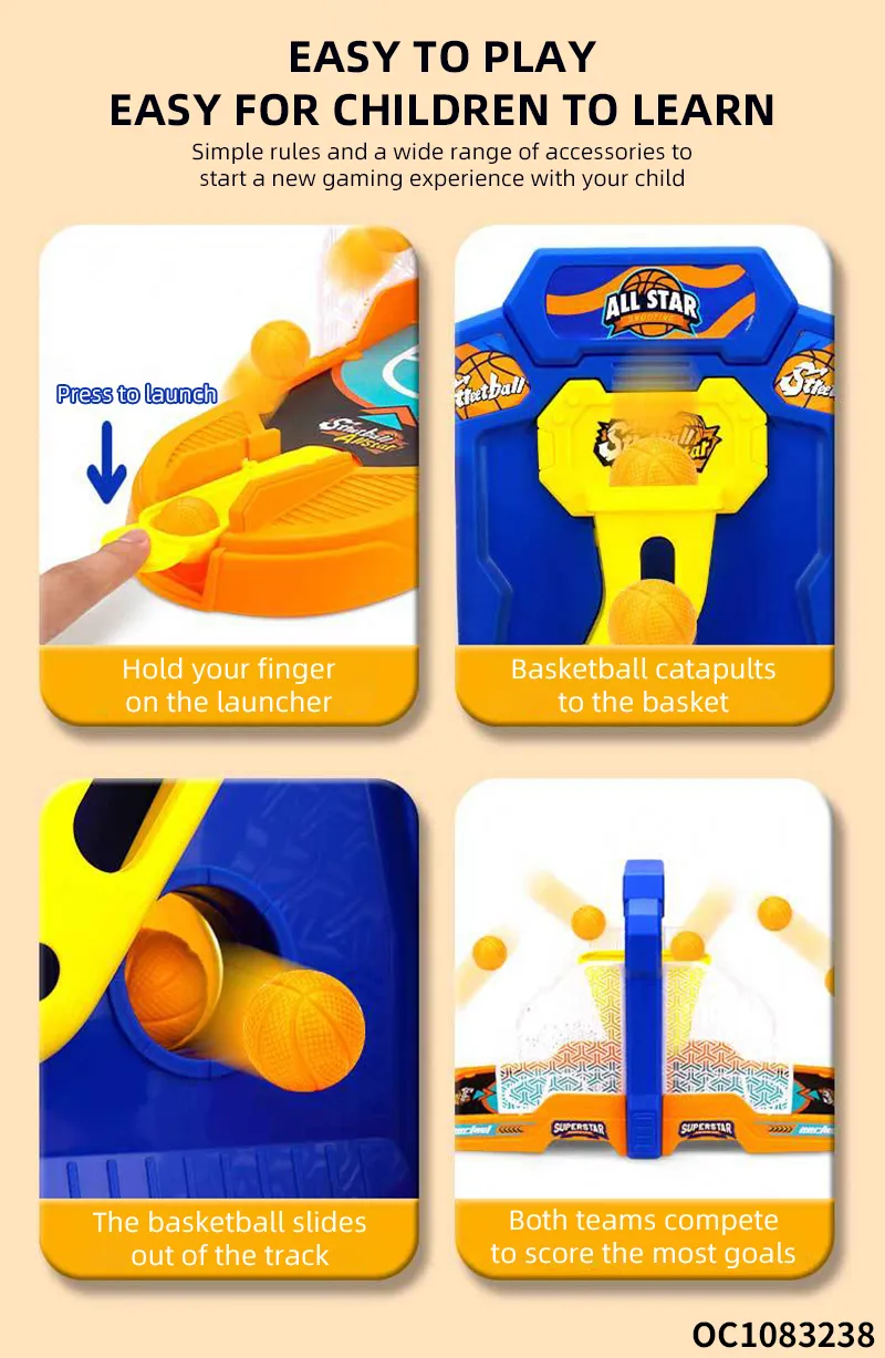 Wholesale Family Interactive Board 2 Players Fighting Fun Toy Games Basketball Ball Hoop Game for Kids