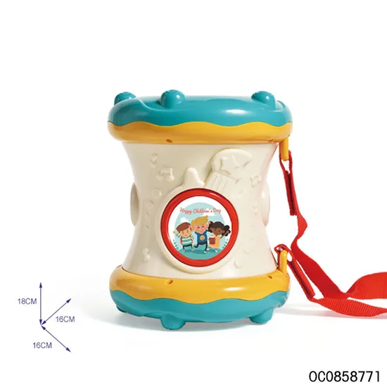 Wholesale Plastic Children Baby Happy Musical Instrument Hand Drum with Light