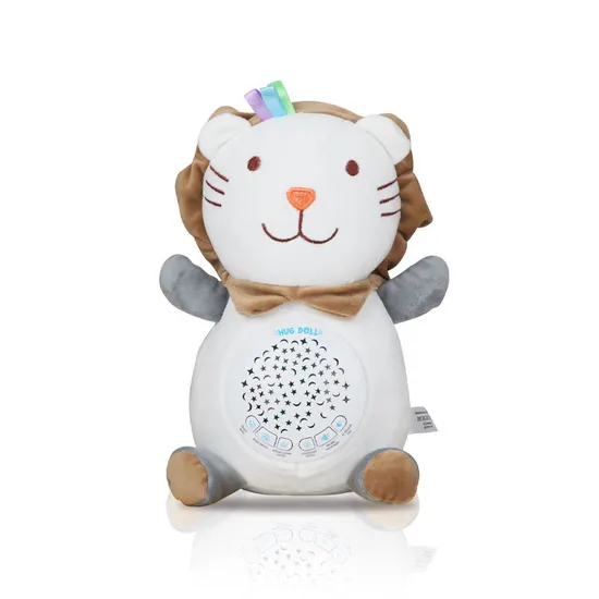 Wholesale Children Sleep Plush Bear Lion Soothing Doll Baby Soothing Night Light Flashlight Toy with Music