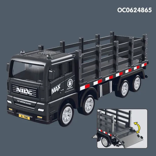 Wholesale Miniature Construction Model 8 Pieces Model Friction Transport Car Toy Truck