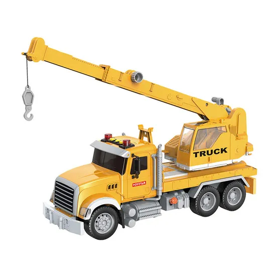 Wholesale Children Friction Truck Crane Construction Mini Car Toys Model for Kids with Light Sound