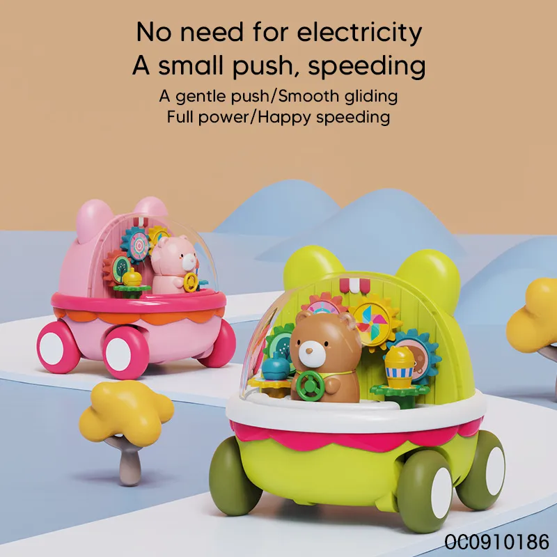 Wholesale Friction Funny Cartoon Construction Mini Car Small Plastic Toy Set for Child