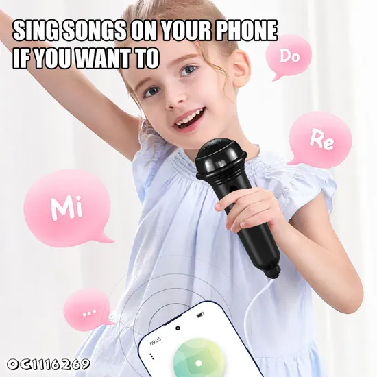Wholesale Children Portable Karaoke Singing Music Customized Microphone Toy Speakers with Light