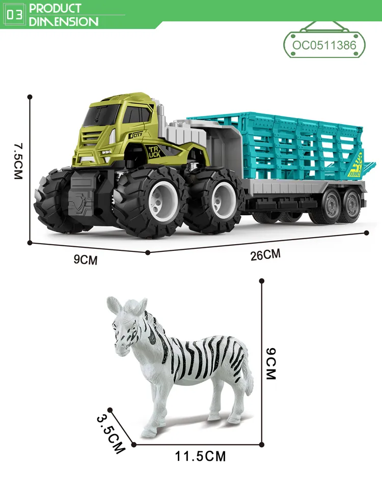 Wholesale Animal Horse Transport Diecast Truck Car Metal Car Models Toy
