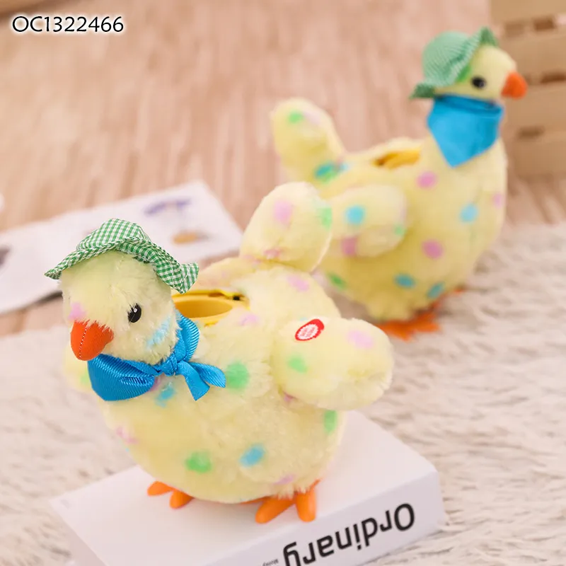 Wholesale Electronic Funny Creative Cute Chicken Walking Plush Egg Hen Animals Custom Battery Operated Plush Toys