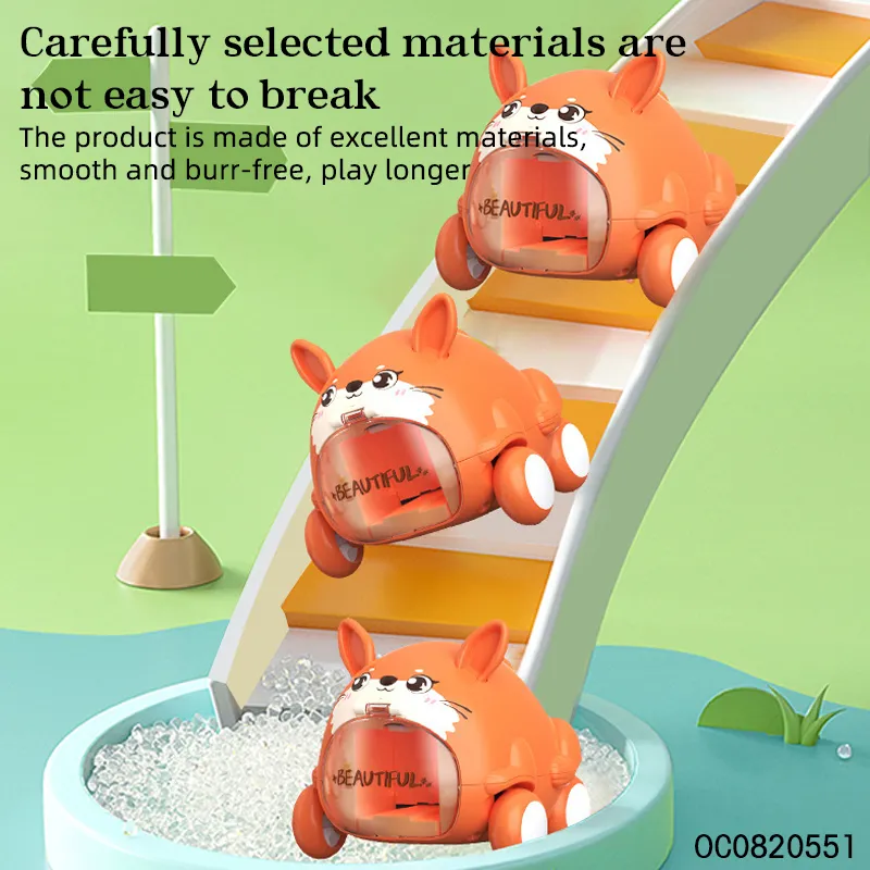 Wholesale Small Plastic Cartoon Car Pullback Friction Animal Toys for Kids