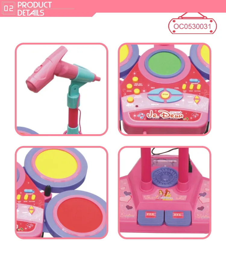 Wholesale Plastic Montessori Musical Instruments Toy Happy Drum