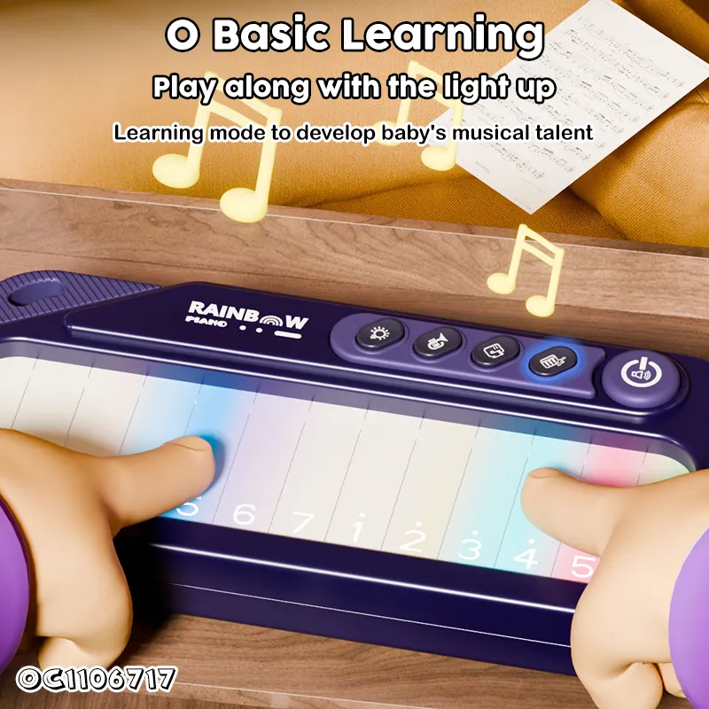 Wholesale Montessori Sensory Instrument Musical Piano Keyboard Sensing Toy Keyboard Music Electronic Organ with Light