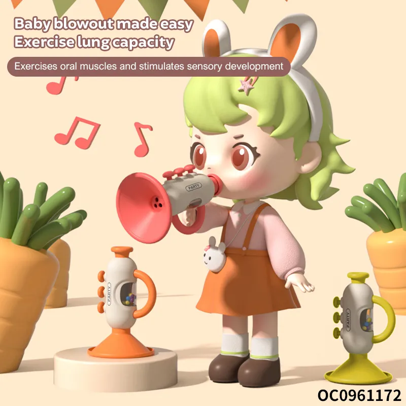 Wholesale Educational Montessori Sensory Intellectual Toy Musical Instruments Plastic Trumpet