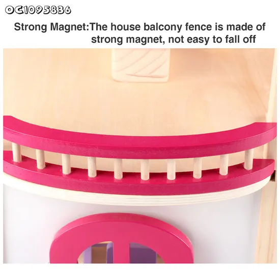 Wholesale Montessori Miniature Wooden Furniture DIY Doll House Family Pretend Set Toy Dollhouse for Children