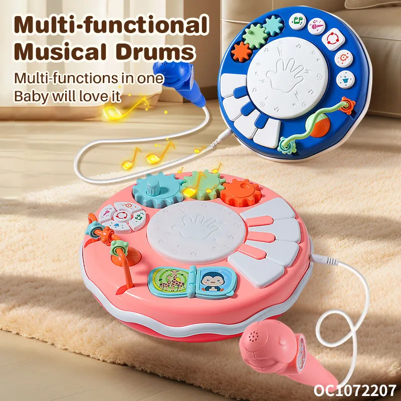 Wholesale Plastic Sensory Interactive Montessori Baby Musical Instrument Electronic Hand Drum Toys