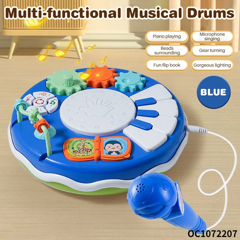 Wholesale Plastic Sensory Interactive Montessori Baby Musical Instrument Electronic Hand Drum Toys