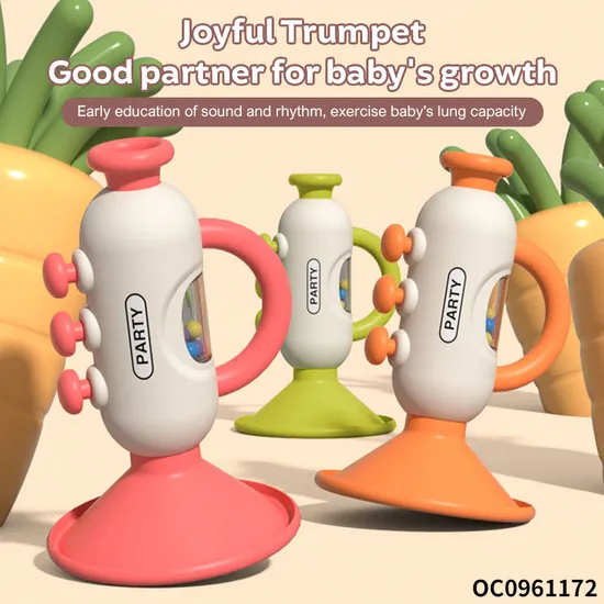 Wholesale Educational Montessori Sensory Intellectual Toy Musical Instruments Plastic Trumpet