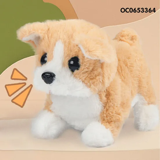 Wholesale Electric Stuffed Pet Friendly Interactive Walking Custom Plush Dog Toy
