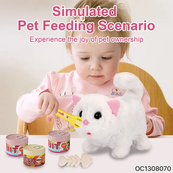 Wholesale Animal Pretend Play Long Tail Cute Big Eyed Customized Realistic Cat Soft Plush Stuffed Animal Toys