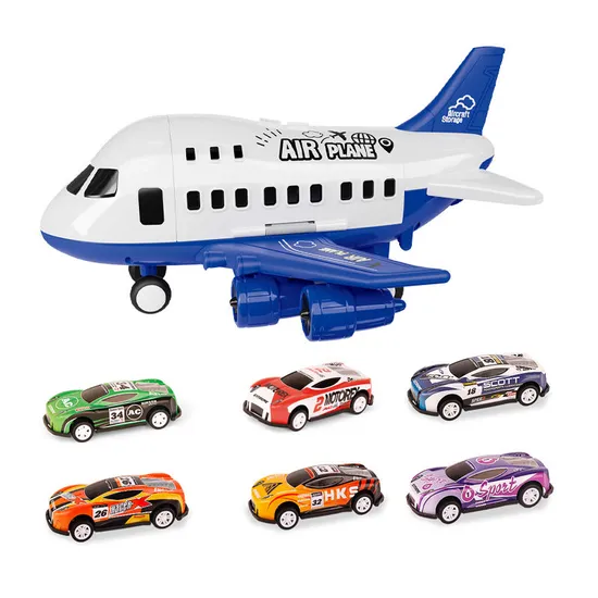 Vehicle Construction Cartoon Plastic Storage Plane Kids Alloy Car Toys for Kids