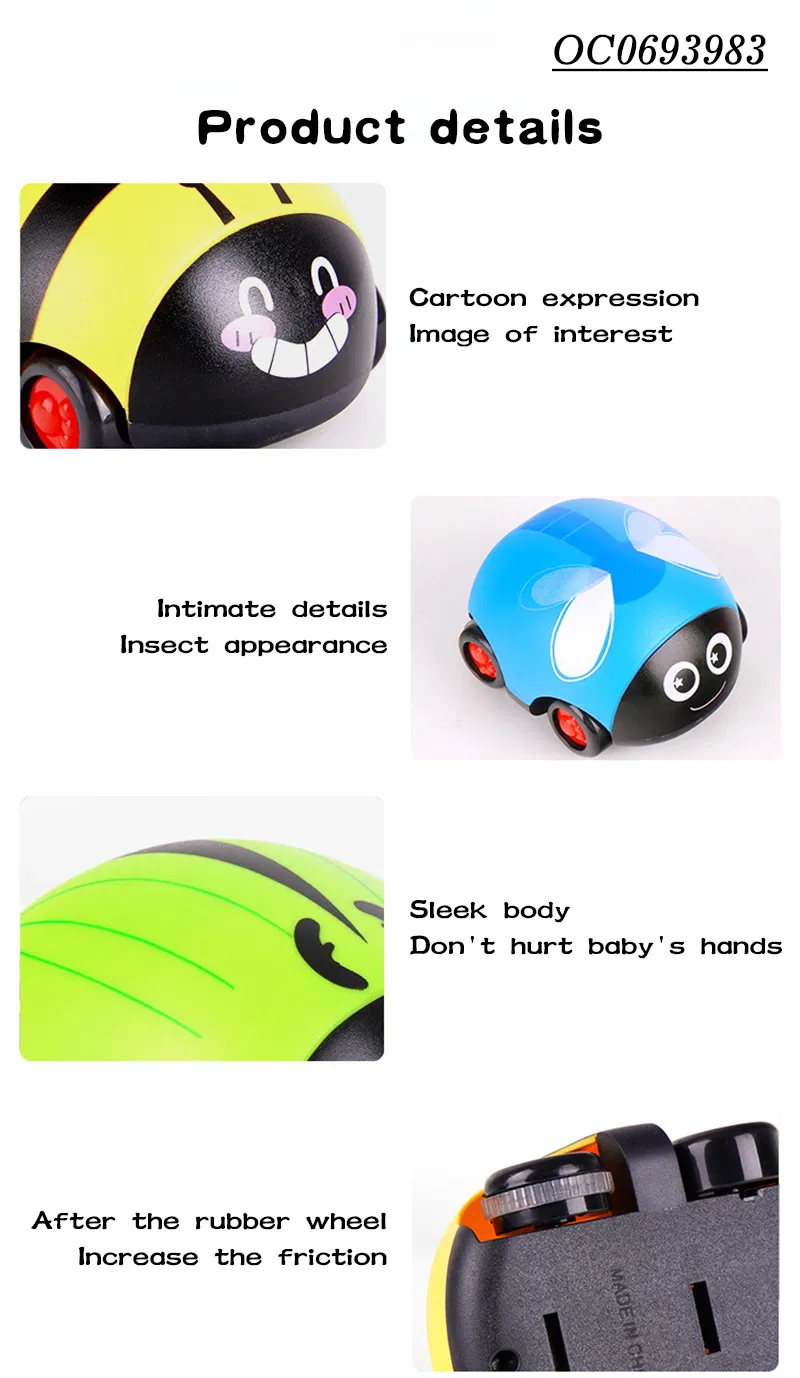 Wholesale 4 Pieces Cartoon Pull Back Cartoon Cute Small Cars Baby Toy Set for Kids