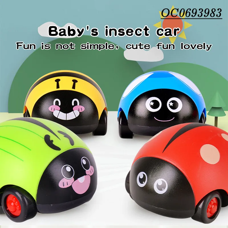 Wholesale 4 Pieces Cartoon Pull Back Cartoon Cute Small Cars Baby Toy Set for Kids