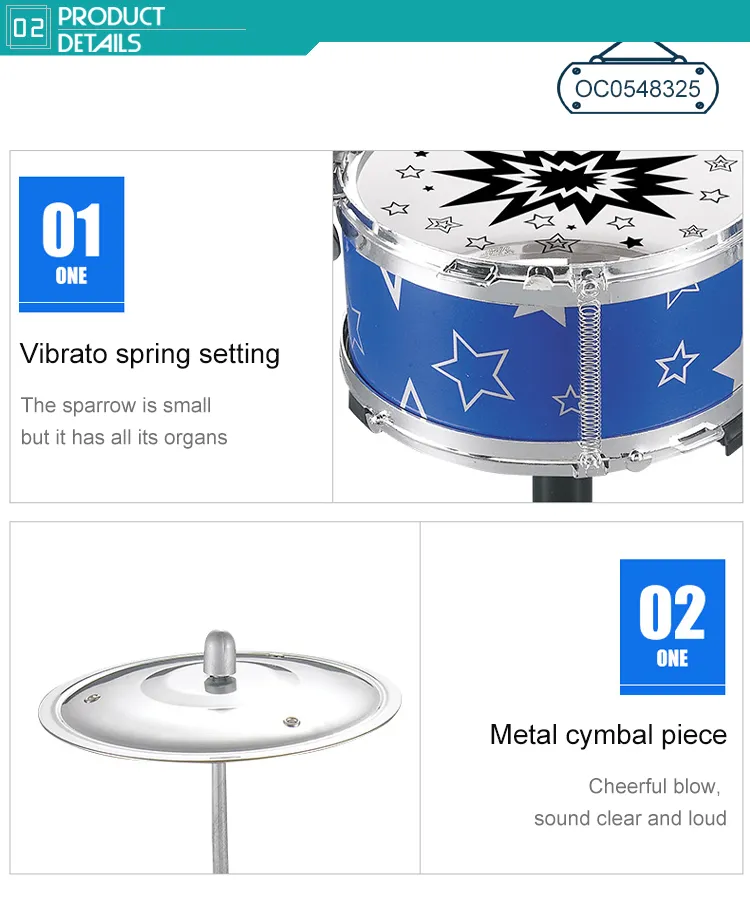 Wholesale Quality Outdoor Kids Toy Musical Instruments Drums Set