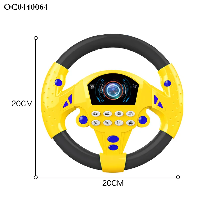 Children Educational Interactive Battery Operated Babies Games Montessori Music Steering Wheel Driving Plastic Toy