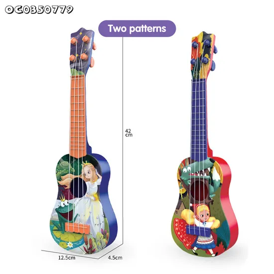 Wholesalers Cartoon Intellectual Children Interactive Musical Instruments Educational Ukulele Guitar Kids