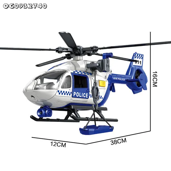 1: 12 Scale Model Electric Kids Rescue Toys Helicopter for Kids Gift with Light and Sound