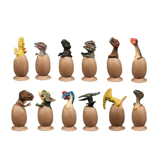 6 Pieces DIY Plastic Dinosaur Egg Carton Small Promotional Toys Play Set Toy