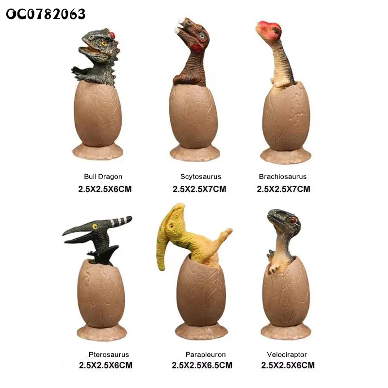 6 Pieces DIY Plastic Dinosaur Egg Carton Small Promotional Toys Play Set Toy