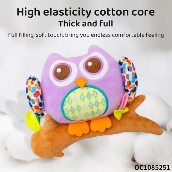 Wholesale Children Stuffed Anti-Stress Sensory Pull Animal Musical Plush Baby Sensory Owl Plush Toy