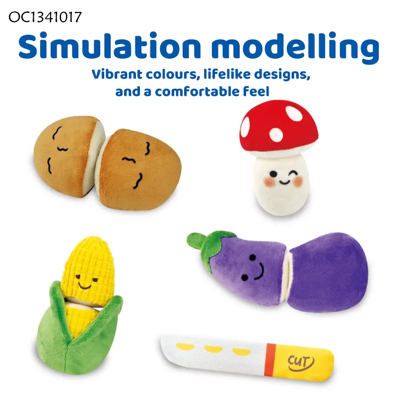 Wholesale Stuffed Fruit and Vegetable Cutting Custom Plush Cognitive Baby Educational Learning Toy
