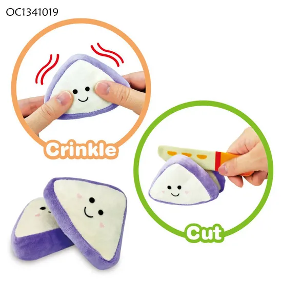 Wholesale Children Stuffed Play Educational Custom Interactive Plush Cutting Food Toy for Baby