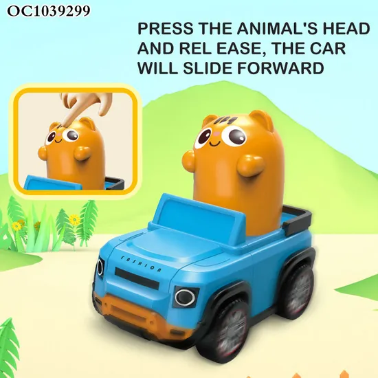 Wholesale Plastic Children Mini Novelty Toys Promotion Baby Press and Go Mini Funny Cartoon Animal Toys Car