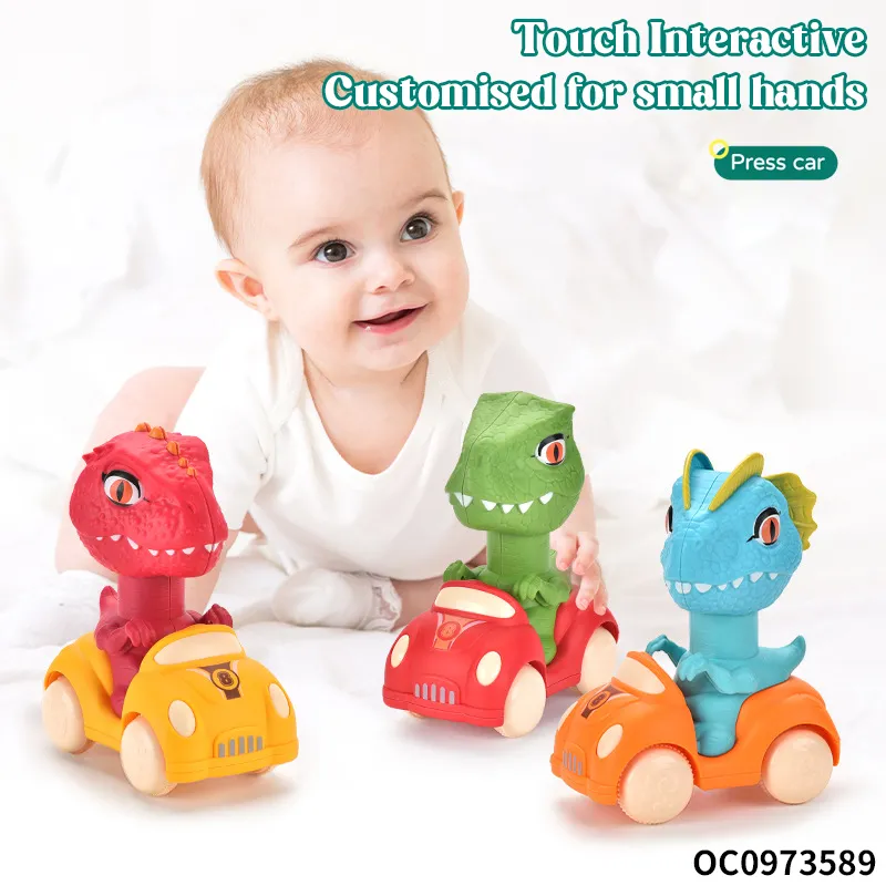 Wholesale Children's Baby Sensory Press and Go Dinosaur Car Animals Baby Hand Eye Coordination Toy