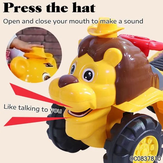 Wholesale Baby Cartoon Animal Lion Electric Ride on Plastic Balance Car
