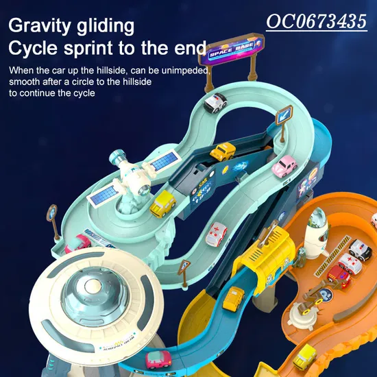 Car Parking Lot Toy Adventure Race Track Electronic Educational Kids Toy with 4PCS Mini Cars