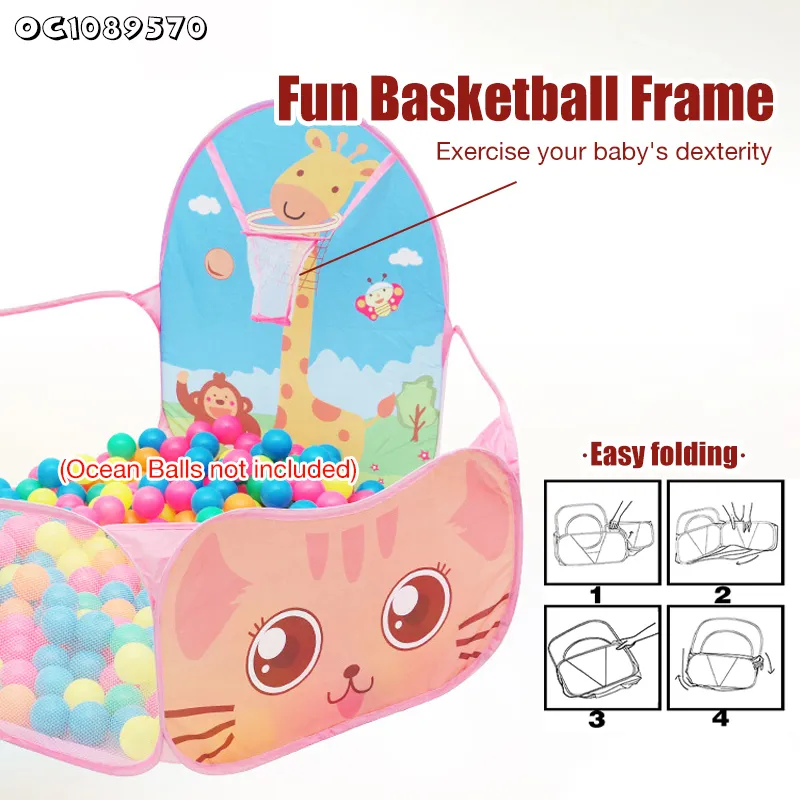 Wholesale Ocean Ball Plastic Indoor Basketball Sports Toy Kids Play Tent House for Children