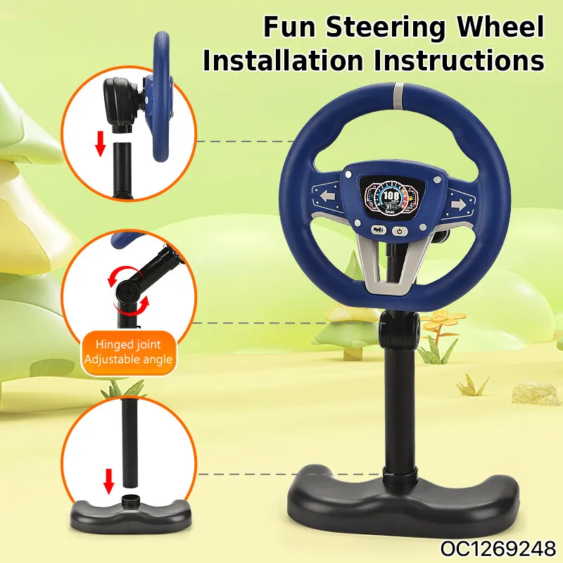 Wholesale Interesting Child Educational Montessori New Pretend Toys Game Car Key Kids Electric Steering Wheel Toy