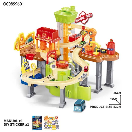 Assemble Electric Racing Car Adventure Slot Toy Track Gift Toys for Boys with Light
