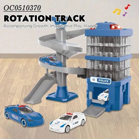 Electric Track Station Parking Lot Garage Toys with Light Music