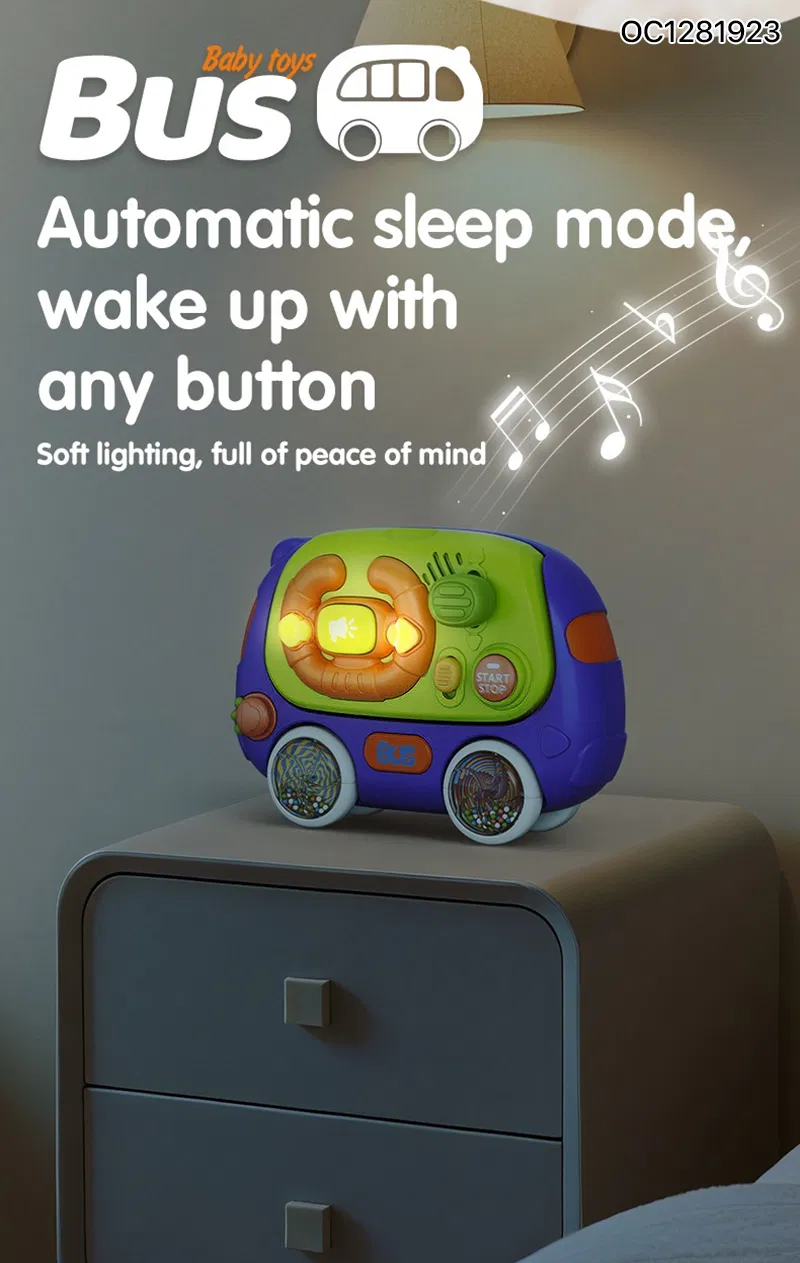 Children Educational Montessori Plastic Children Electric Baby Steering Wheel Interactive Musical Toys for Kids