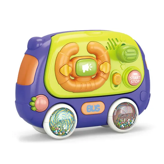 Children Educational Montessori Plastic Children Electric Baby Steering Wheel Interactive Musical Toys for Kids