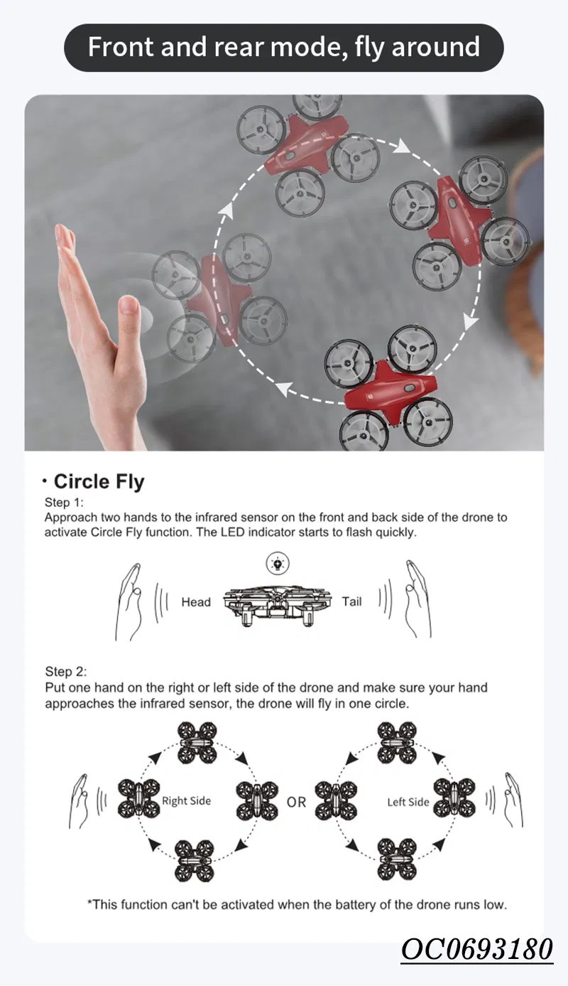 Wholesale Children Hand Controlled Flying Sensor Mini Remote Control Drone Toy for Kids