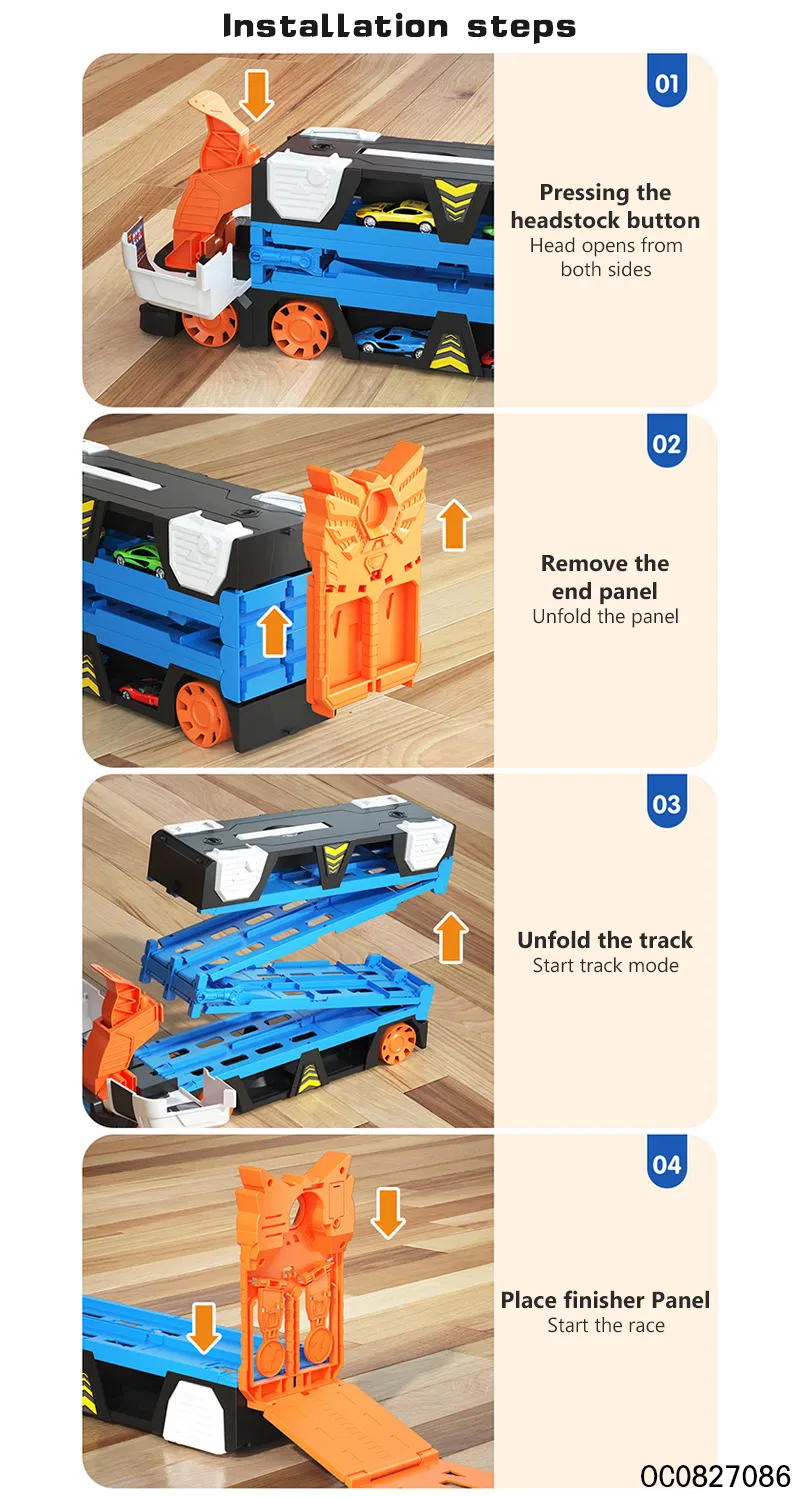 Deformation Truck Kids Game Ejection Rail Toys Slot Car Racing Track Sets Toy for Kids