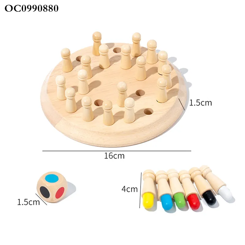 High Quality Interactive Children Educational Custom Montessori Color Wooden Chess Board Game Toy for Kids