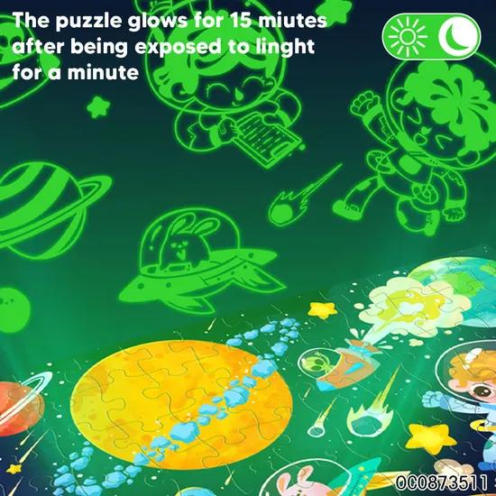 96PCS Glow in The Dark Jigsaw Puzzles Educational Manufacturers Toy for Children