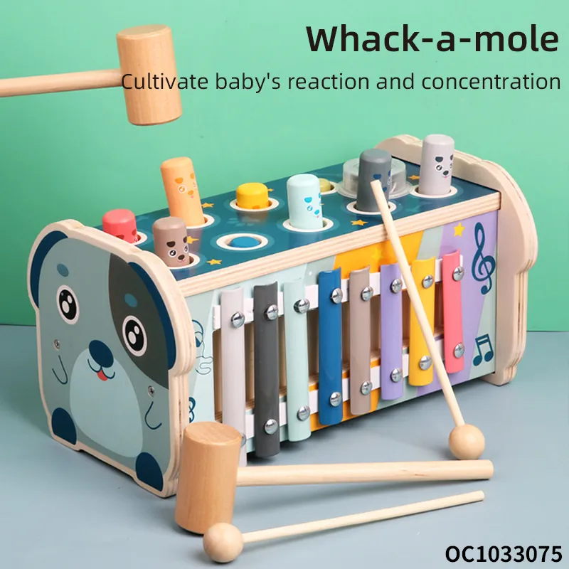 Wholesale Classic Family Music Whack a Mole High Quality Wooden Board Montessori Education Toys Game