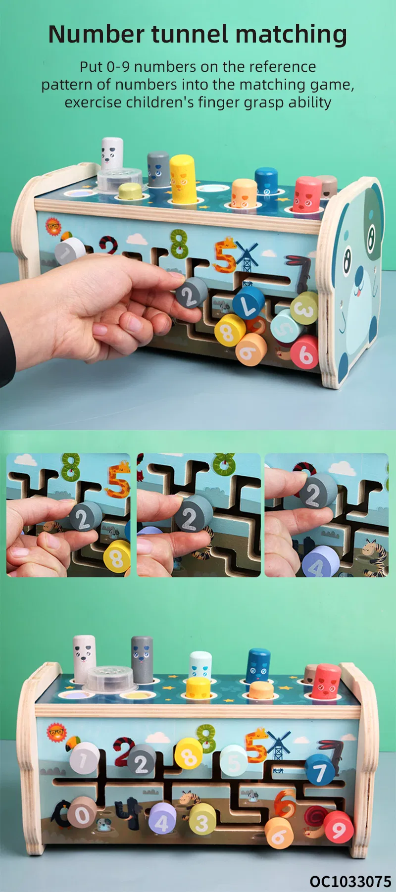 Wholesale Classic Family Music Whack a Mole High Quality Wooden Board Montessori Education Toys Game