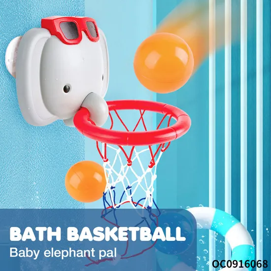 Wholesale Cartoon Elephant Play Water Games Mini Basketball Shower Bath Toy for Baby