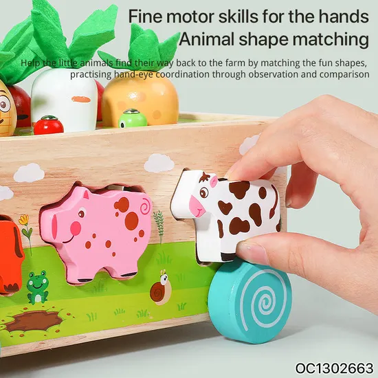 3D Matching Animal Shape Children Wooden Jigsaw Puzzle Educational Toy for Kids DIY Games with storage Box